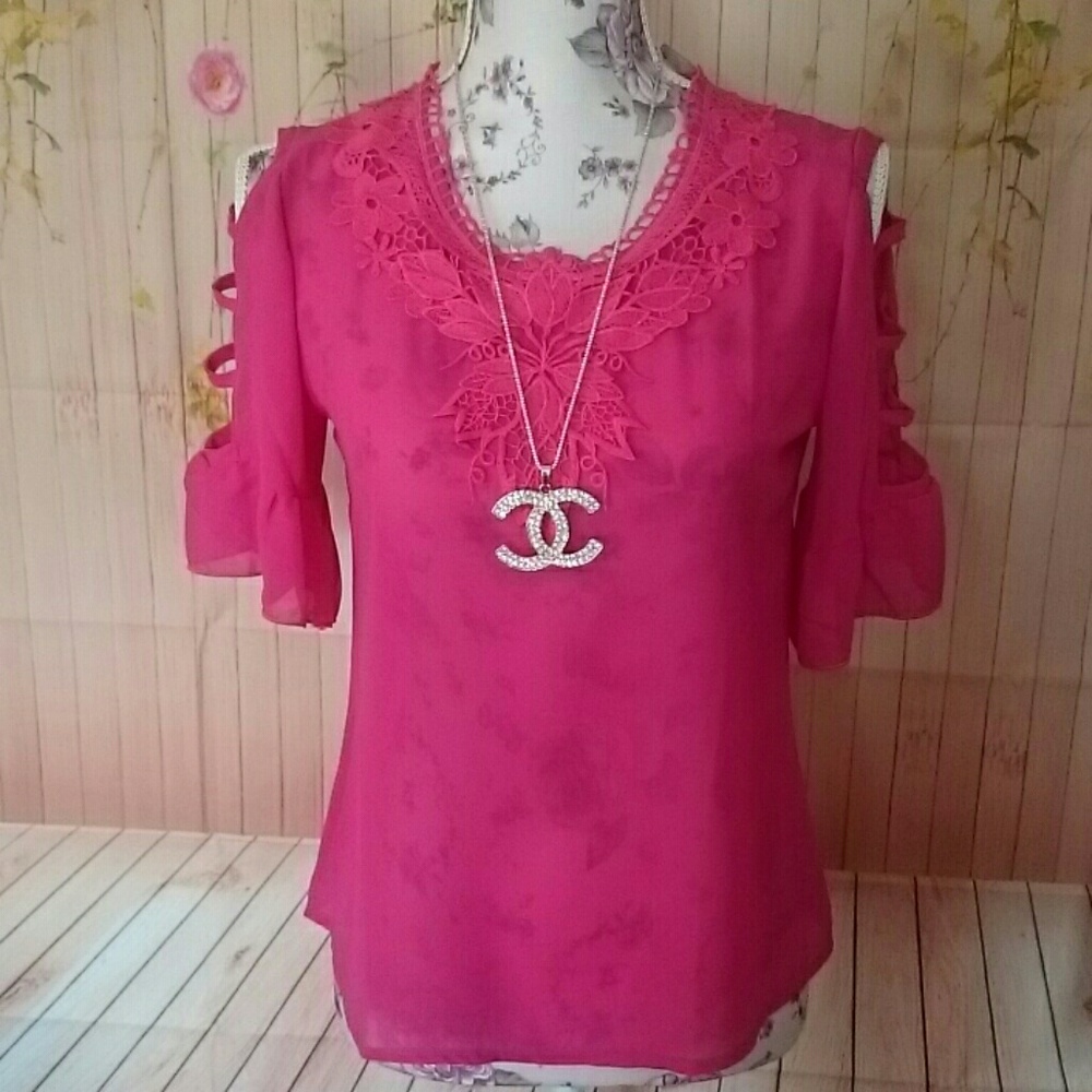 BEAUTIFUL HOT PINK BLOUSE